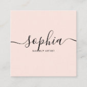 Girly Elegant Calligraphy Blush Pink Vierkante Visitekaartje (Voorkant)