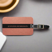 Girly Elegant Roos Goud Roze Monogram Naam Reizen Bagagelabel