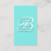 Girly elegante minimalistische mode beauty turquoi visitekaartje (Achterkant)