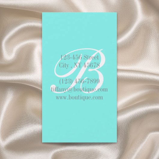 Girly elegante minimalistische mode beauty turquoi visitekaartje