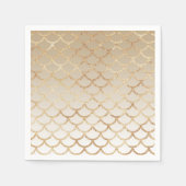 Girly en Glam Ombre Gold Mermaid Glitter Sparkles Servet (Voorkant)