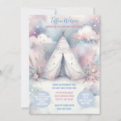 Girly Enchanted Teepee Sleepover Verjaardagsfeest Kaart (Voorkant)