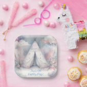 Girly Enchanted Teepee Sleepover Verjaardagsfeest Papieren Bordje (Feest)