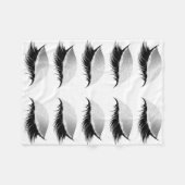 Girly Eyelashes Glitter Black en White Fleece Deken (Voorkant (Horizontaal))