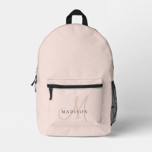 Girly Fancy Stijlvol Blush Roze Schaduw Monogram Bedrukte Rugzak