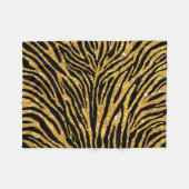 Girly Faux Gold Glitter Black Zebra Pattern Cute Fleece Deken (Voorkant (Horizontaal))