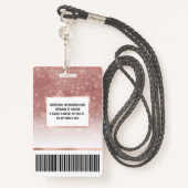 Girly Faux Roos Gold Sequin Glitter White Ombre Badge (Achterkant met draagriem)