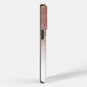 Girly Faux Roos Gold Sequin Glitter White Ombre Case-Mate iPhone Case (Achterkant / Rechts)