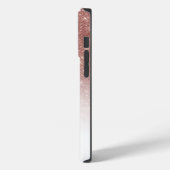 Girly Faux Roos Gold Sequin Glitter White Ombre Case-Mate iPhone Case (Achterkant / Links)