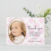 Girly First Holy Communion photo merci (Debout devant)