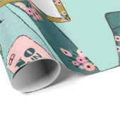 Girly Fitness Pattern Cadeaupapier (Rol Hoek)