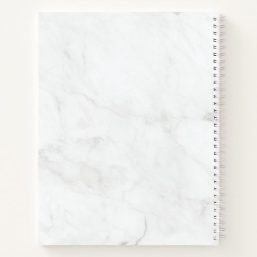 Girly Floral Bouquet Mint Marble Monogram Initiaal Notitieboek (Achterkant)