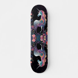 Girly Floral Eenhoorn Regenboog Kleuren Skateboard
