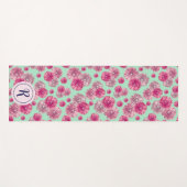 Girly Floral met moderne pastelbloemen gym Yogamat (Voorkant (horizontaal))