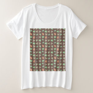 Girly Floral Pattern Grote Maat T-shirt