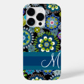 Girly Floral Pattern met Monogram Case-Mate iPhone Case (Achterkant)