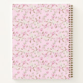 Girly Floral Pink Bow Coquette Custom Notitieboek (Achterkant)