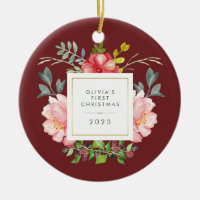 Girly Flowers Baby's Eerste Kerstmis