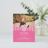 Girly foto verjaardag uitnodiging (Staand voorkant)