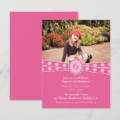 Girly foto verjaardag uitnodiging (Voorkant / Achterkant)