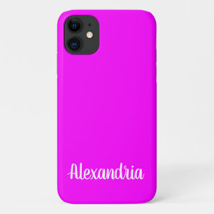 Girly FUCHSIA PINK Solid Color iPhone 11 Hoesje