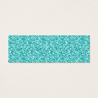 Girly, Fun Aqua Blue Glitter Printed Mini Visitekaartjes