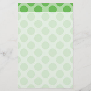 Girly Fun Cute Green Polka Dots Pattern on Green Briefpapier