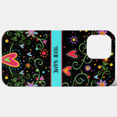 Girly Fun Tiener Trendy Black Floral Inspirivity Case-Mate iPhone Case (Achterkant (horizontaal))