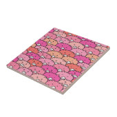 Girly Funny Pig Pattern Tegeltje (Zijkant)