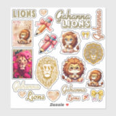 Girly Gahanna Leeuwen Roze en Gouden Sticker Sheet (Vel)
