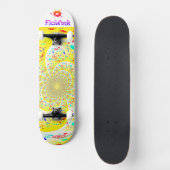 Girly Geel Abstract Skateboard (Voorkant)