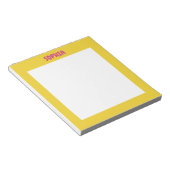 Girly Geel & Heet Roze Naam Notitieblok (Schuin)