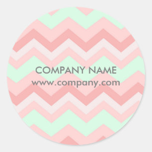 Girly Geometric Patroon roze en munt chevron Ronde Sticker