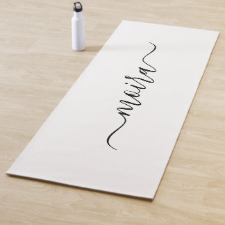 Girly gepersonaliseerd minimalistisch wit yogamat