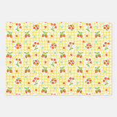 girly gingham check pattern inpakpapier vel (Voorkant 2)