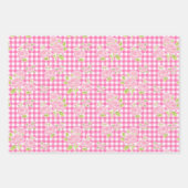 girly gingham check pattern inpakpapier vel (Voorkant)