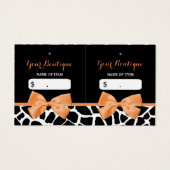 Girly Giraffe Imprimer Orange Bow Boutique Hang Ta (Devant)