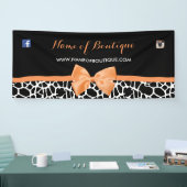 Girly Giraffe Print Boutique Oranje Bow 6 ft Spandoek (Beurs)