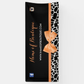 Girly Giraffe Print Boutique Oranje Bow 6 ft Spandoek (Verticaal)