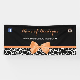 Girly Giraffe Print Boutique Oranje Bow 6 ft Spandoek