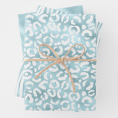Girly Glam Aqua Blue Animal Print Inpakpapier Vel (In situ)