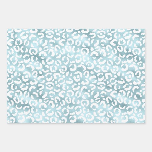 Girly Glam Aqua Blue Animal Print Inpakpapier Vel (Voorkant)