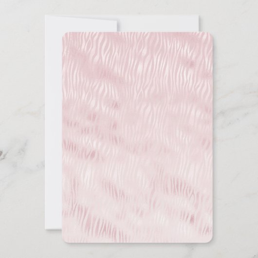 Girly Glam Blush Pink Zebra Print Kaart (Achterkant)