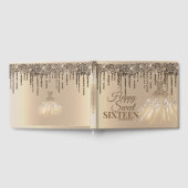 Girly Glam Glitter Drips Spark Sweet 16 Birthday Gastenboek (Volledig)