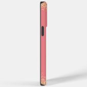 Girly Glam Glittery Pink & Gold Monogram Case-Mate iPhone Case (Achterkant / Rechts)