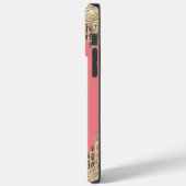 Girly Glam Glittery Pink & Golden Monogram Case-Mate iPhone Case (Achterkant / Links)