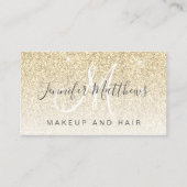 Girly Glam Gold Glitter Makeup Artist Hair Salon Visitekaartje (Voorkant)