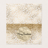 Girly Glam Gold Leopard Print Glitter Sparkle Kaart (Buitenkant ongevouwen)