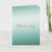 Girly Glam Gold Sparkle Confetti Mint Glitter Kaart (Voorkant)