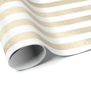 Girly Glam Gold Stripes Cadeaupapier
